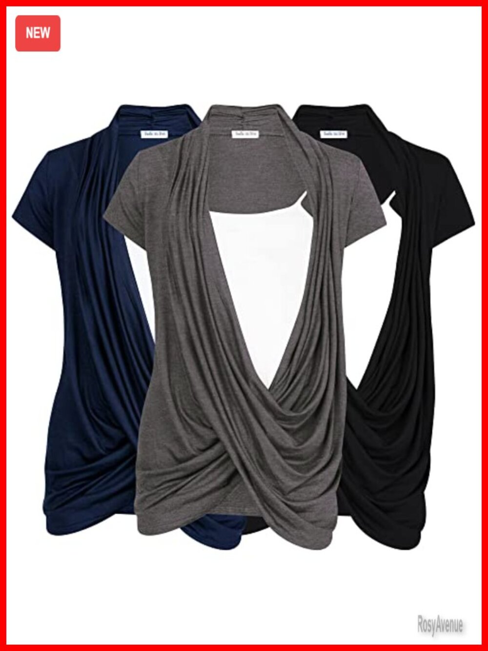 Nursing Tops 3 Pack Breastfeeding Criss Cross Short Sleeve Maternity Tunic
